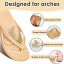 SQHT Arch Support Inserts for Flat Feet & Plantar Fasciitis, Gel Arch Cushions for Foot Pain & Pressure Relief, Non-Slip Adhesive Pads for Women and Men, 2 Height Options (Beige, High)