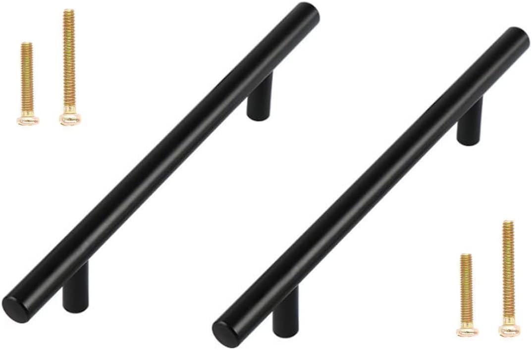 binifiMux 4-Pack 5" Black Cabinet Door Handle Pulls,Kitchen Cabinet Pulls Door Knob Cupboard Pull Hardware Pulls Bar Handle