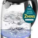 Cosori Electric Kettle, No Plastic Filter & Spout, Stainless Steel Inner Lid, 1.7L Tea Kettle & Hot Water Boiler For Coffee & Tea, Water Heater & Teapot, Automatic Shut Off, Black, 1500W