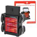 Multifunctional Game Disk Storage Tower for Nintendo Switch/OLED, Organizer Station with 10 Game Case Slot, Controller Stand with 4 Controller Rack Holder and Joy-Con Drawer for Switch Accessories