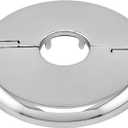 Retrofit Fire Sprinkler Escutcheon Cover Plate 1/2" IPS - Flat 2 Piece Stainless Round Split Flange for Easily Covering Gaps Between Fire Sprinkler Pipe and Ceiling or Wall - 4 PK