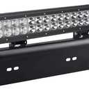 20Inch LED Light Bar with Front License Plate Frame Mount Bracket 22Inch License Plate Mounting Bracket Holder and Off Road LED Light Bar