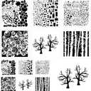 Large Mixed Media Stencils Sea Bubbles Spirals Template Cell Theory Cubist Stencil Aspen Trees Branches Painting Stencils for Canvas Arts Journaling Scrapbooking Card Making