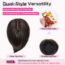 REECHO Ponytail Extension, 8" Short Mini Claw Clip Pony Tail Hair Extensions Natural Soft Feather-Light Tension-Free Ponytail Hairpiece for Women - Light Brown with Highlights