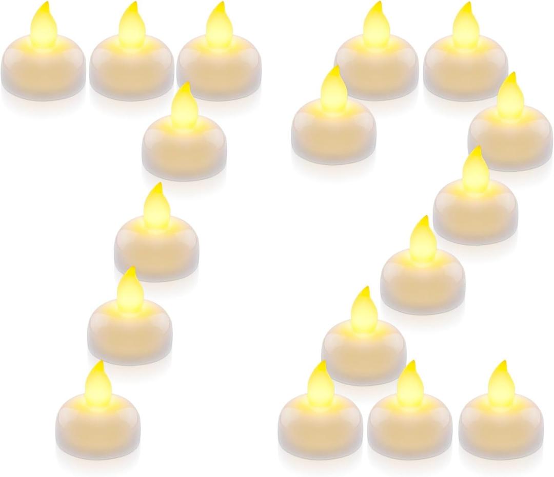Homemory 72 Pack Waterproof Flameless Floating Tealights, Battery Flickering LED Tea Lights Candles - Wedding, Party, Centerpiece, Pool & SPA (Warm White)