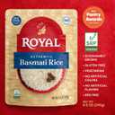 Royal White Basmati Rice - Ready to Heat Rice - 8.5 oz Microwavable Pouch (Pack of 6) (EXP 09/28/27)