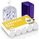 2-Gallon Bag Extra-Small Garbage-Bags - Heihaily Unscented Strong Thick Mini Clear White Bulk 200 Counts Recycling Plastic Liners for Kitchen Office Bathroom Car Can
