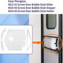 Clear Plexiglass 4812-01 RV Screen Door Bubble Style Slider & 4810-00 Stopper & 4814-00 Holder Complete Replacement Kit, Compatible with Dexter Right Hand Screen Door Bubble Style, Clear