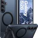 TORRAS Strong Magnetic & Seamless Stand for Samsung Galaxy S26 Case, Fit for MagSafe, Mil-Grade Drop Protection, Adjustable Kickstand for Galaxy S26 Case with Stand, Translucent Back/Black Edge