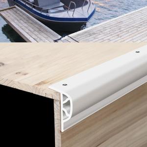 DaisyInner 3 Pack 6 ft Dock Boat Guard P Type PVC Profile Dock Corner Bumper Marine Rub Rail Commercial Grade Double Molded Rubber Edging Fender for Protection Large Boat (White)