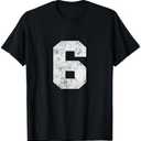 Vintage Lucky Number 6 Birthday Sports Player Team Athlete T-Shirt,2XL
