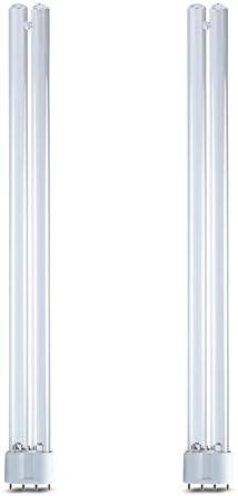 lumenivo 36W UV Light Bulb T4 Fluorescent PL-L Germicidal Lamp for Air Purifier and Water Treatment Units - UVC Lamp with 2G11 Base - 16.5 Overall Length - 2 Pack