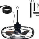 ETUOLMP Outdoor Ceiling Fan with Light and Remote, 21" Wet Rated Outdoor Fans for Patios & Gazebo, 6-Speed Adjustable, 3-Color Dimmable LED (Black)