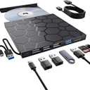 External CD/DVD Drive for Laptop, Portable DVD Player for Laptop, 8 in 1 USB 3.0 CD/DVD-ROM +/-RW CD Burner,cd Drive External USB cd Reader Compatible with Desktop Mac,Windows 11/10/8/7 Linux