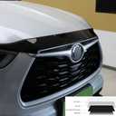 for Toyota Highlander 2020-2025 Front Hood Bug Deflector, Piano Black Front Hood Strip Hood Shield Protector Bug Guards for Highlander Hybrid 2021 2022 2023 2024 Accessories