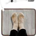 15.7x19.7in Heated Floor Mat - Foot Warmer Under Desk, 110V Electric Heating Pad with 3 Timers & 10 Adjustable Temperatures for Winter Home Office (Gray)