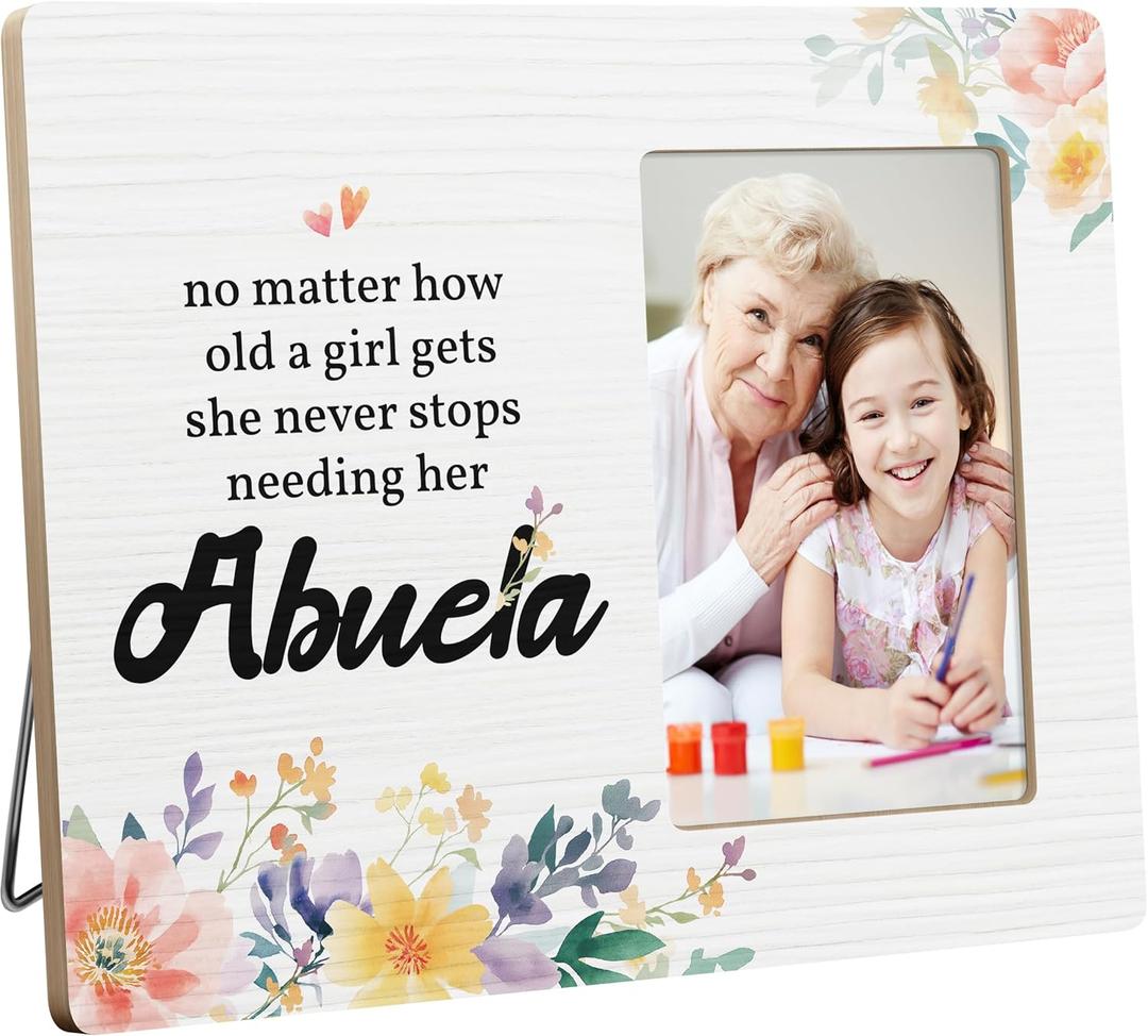 Abuela Gifts for Grandma from Grandson Granddaughter, Grandmother Picture Frame, 4x6 Inch Photo