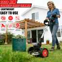 Electric Weed Wacker Cordless Eater,21V No String Trimmer Battery Powered,3-in-1 Grass Trimmer/Lawn Edger/Brush Cutter with Metal Blades&Wheels,Stringless Weed Trimmer battery operated for Garden&Yard