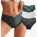 Womens Sexy Thongs Lace Panties Underwear Low Rise Plus Size Underpants Pack of 1-3