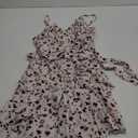 Verdusa Women's Floral Print Ruffle Trim Cap Sleeve Tie Back A Line Mini Dress, L