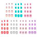 7 Day Manicure Collection - 84PC Press On Nail Set, Day-Of-The-Week Adhesive False Nails for Girls (PEACE & LOVE Collection)  Colorful Novelty Designs Stick On Nails For Kids