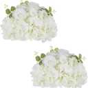 NUPTIO Flower Ball Arrangement Bouquet: 2 Pcs 11.8 inch Diameter White Rose Fake Flowers Balls for Wedding Centerpiece Decorations Artificial Flower Centerpieces for Tables