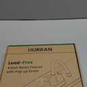 Bathroom Faucets for Sink 3 Hole, Hurran 4 inch Matte Black with Pop-up Drain and 2 Supply Hoses, Stainless Steel Lead-Free 2-Handle Centerset Faucet for Sink Vanity