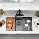 28 Inch Undermount Kitchen Sink Black - 16 Gauge Black Satainless Steel Kitchen Sink Undermount 28x18,10 Inch Deep Single Bowl Workstation Sinks with Accessories