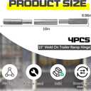 Zonon 4 Pack Weld on Trailer Gate Hinge 10 Inch, Heavy Duty Greasable Ramp Door Hinges, 500 Lbs Capacity, Zinc Plated