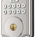 52HZ Keyless Entry Door Lock with Code, Electronic Keypad Deadbolt with 2 Keys, Smart Door Locks for Front Door, Voice Guidance, Anti-Peeping Password, Auto Lock, Easy to Install, Satin Nickel