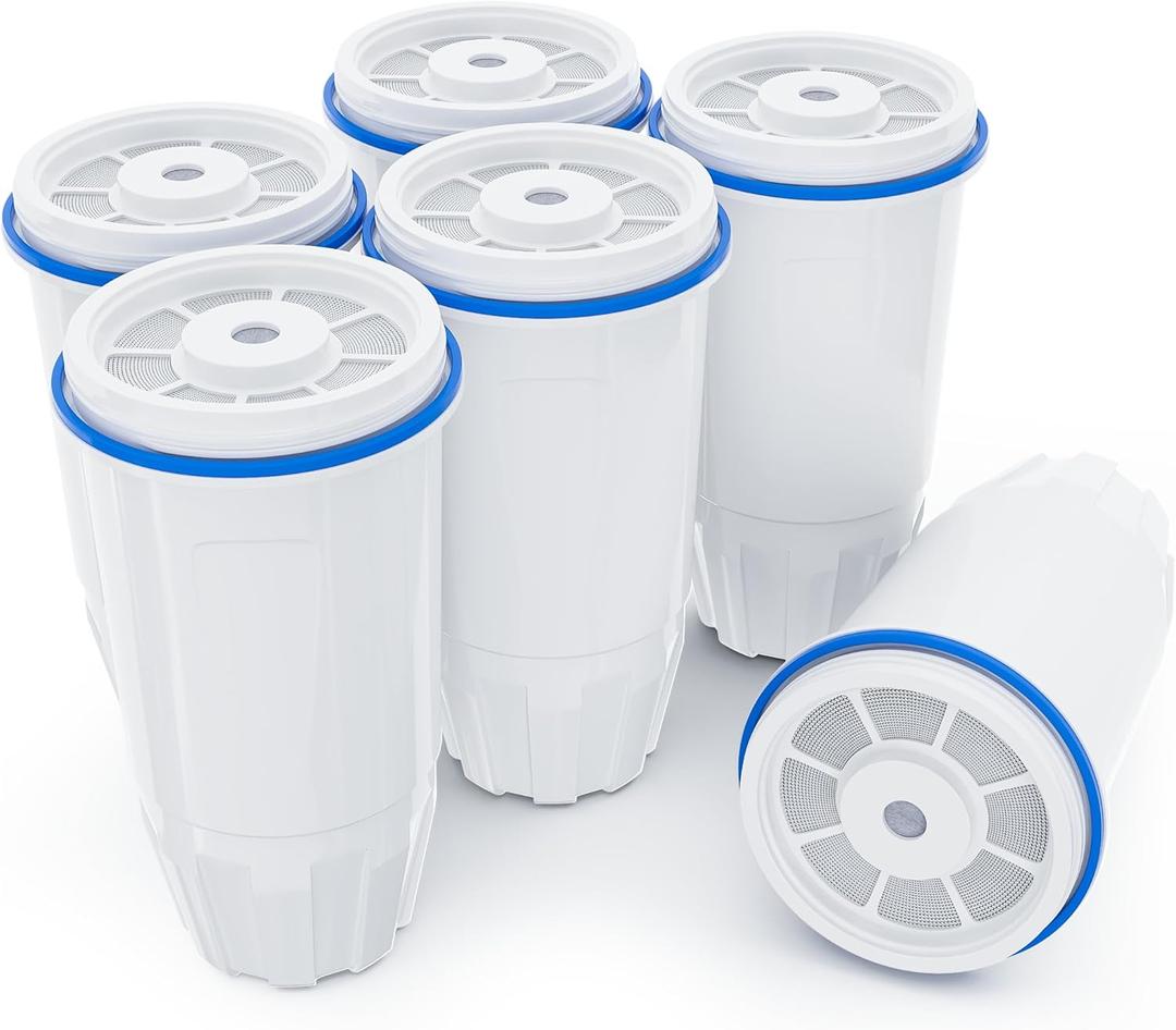 Water Filter Replacement by NUTTUTO Compatible with Zero Pitcher and Dispensers, for ZR-001, ZR-017 ZP-006 ZD-013 ZS-008, Multistage Filtration System to Reduce Lead, TDS, PFOA/PFOS, Chlorine, 6 Packs