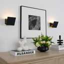 HEQIQEH Modern Style Battery Operated RGB Wall Sconces Adjustable LED Cube Indoor Up and Down Wall Lamp with Remote Control, Dimmable Wall Lighting Fixtures for Bedroom, Hallway, Living Room 2-Pack,