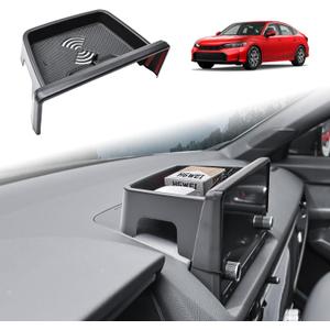 Center Console Dash Organizer Compatible with 2022-2026 Honda Civic Accessories, Dashboard Storage Tray Sunglasses Holder for Both 7-inch and 9-inch Screen