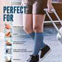 Doctor's Select 3 Pairs Plus Size Compression Socks - Grey, Teal, Blue | Compression Socks Plus Size for Nursing, Traveling, Running | Compression Socks Men Wide Calf (3X-Large)
