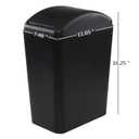 16 Liter Plastic Garbage Can, Waste Bin with Swing Lid (Black)
