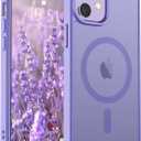 SUPFINE Magnetic for iPhone 12 Case/iPhone 12 Pro Case (Compatible with MagSafe)(Military Grade Drop Protection) Translucent Matte Shockproof Phone Cover,Purple