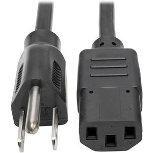 Tripp Lite Standard Computer Power Cord 10A,18AWG (NEMA 5-15P to IEC-320-C13) 10-ft.(P006-010) black