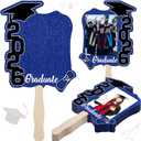 Gilprop 24 Pcs Graduation Cutout Face Fans with Handle Double Sided Personalized Grad Party Supplies Class of 2026 Grad Photo Props Blank DIY Photo Frame Graduation Party Souvenirs