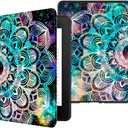 VORI Case for Kindle Paperwhite (11th Generation-2021) and Kindle Paperwhite Signature Edition, Soft TPU Lightweight Protective Smart Shell Cover with Auto Sleep/Wake, Mandala Flower