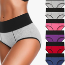 Eiggam Underwear for Women Cotton High Waist Panties Full Coverage Briefs Soft Strech Ladies Breathable Panties-Multi Pack XL