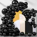 200 Pieces Black Balloons Different Sizes 5 10 12 18 Inch Latex Balloons Balloon Garland Arch Kit for for Black Themed Party Halloween Decorations