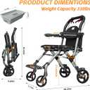Foldable Bedside Commode Chair 4-in-1, Shower Chair, Portable Wheelchairs