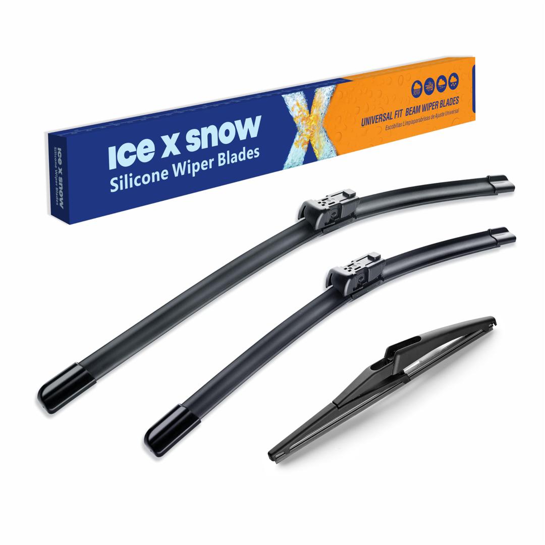 ICEXSNOW® Silicone Windshield Wiper Blades Replacement for 2022 2023 2024 Nissan Pathfinder (Pack of 3) Automotive Replacement Windshield Wiper Blades for My Car,26"+19"+10"(J)