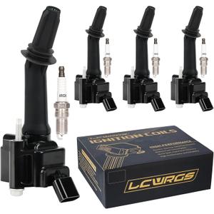 Set of 4 Ignition Coil Pack and Spark Plugs fits for 2016 2017 2018 2019 Chevy Cruze Equinox Malibu Volt GMC Buick Encore Terrain 1.4 1.5 L4 Coils Spark Plugs Replaces UF802 91970