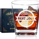 Onebttl Boss Gifts for Men, Whiskey Glass, Old Fashioned Glass, Perfect Idea for Men/Male in Boss Day, Birthday, Christmas, Appreciation, Office-BEST