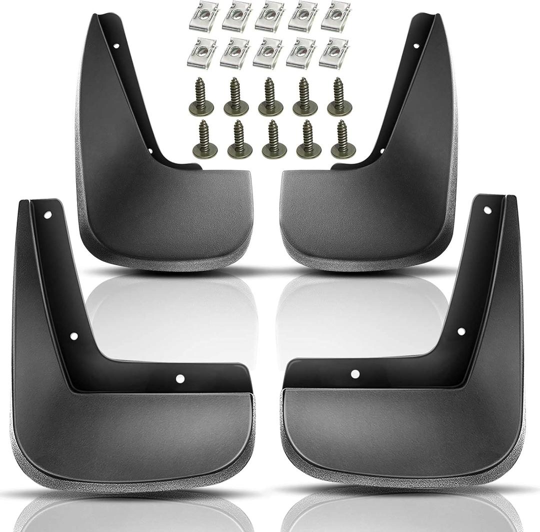 YHTAUTO Mud Flaps Splash Guards Replacement for Chevrolet Equinox 2010-2017, with Fender Flares, Mudguards Mudflaps Accessories for Cars Wheel Protector with Hardware Kit, Front & Rear LH RH, 4Pcs Set