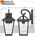 Large Outdoor Light Fixtures Wall Mount 21'' Waterproof Exterior Wall Lanterns with Glass, Outdoor Wall Light, Outside Wall Sconces, Front Porch Lights for House Garage Doorway Patio 1 Pack