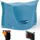 Foldable Portable Outdoor Stool, Thickness of 0.5 in, Quick Opens for Camping Hiking Picnic Fishing Subway, Lightweight Mini Folding Travel Potty Stool, Footrest for Air Travel Blue