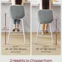 VASAGLE Bar Stools Set of 2, Counter Height, with Back, 24.8-Inch