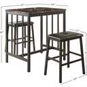 Homelegance 5106BK 3-Piece Bi-Cast Vinyl Dining Set, Dark Brown, unspecified